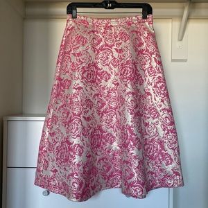 Champagne & Strawberry metallic rose skirt